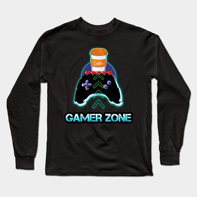 Gamer Coffee Quote Long Sleeve T-Shirt by MaystarUniverse